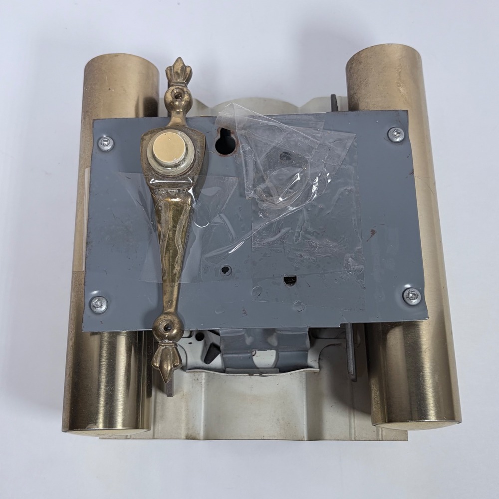 Vintage Doorbell Door Chime Gold White Atomic Retro Hardware Mid Century Modern